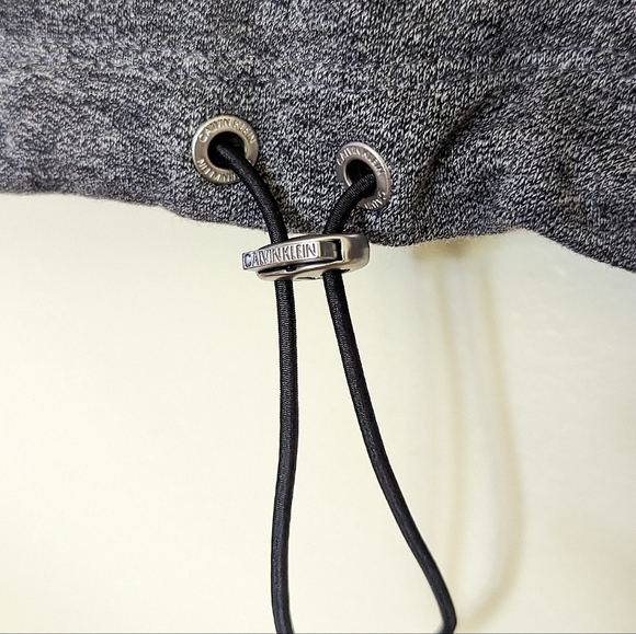 Calvin Klein crop half zip pullover grey sweat jacket white logo on arm large - Picture 7 of 7